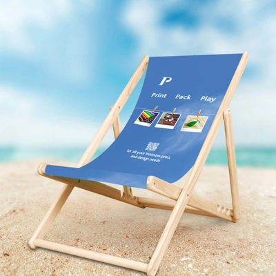 Printed deckchair with corporate branding